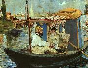 Edouard Manet Claude Monet Working on his Boat in Argenteuil Sweden oil painting reproduction